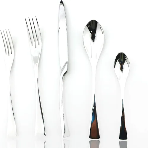 Vista 13 de JASHII Juego de cubiertos de acero inoxidable 18/10 de 20 piezas de plata pulida con espejo, cuchillo de cena, tenedor de ensalada, cuchara