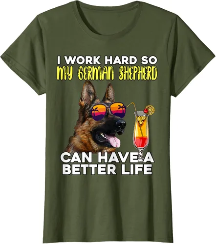 Vista 47 de Camiseta I Work Hard So My German Shepherd Can Have A Better Life Negro