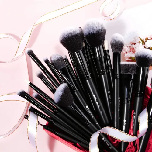 Vista 2 de DUcare Brochas de maquillaje profesionales 27 piezas + organizador de brochas de maquillaje DUcare