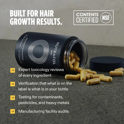Vista 11 de Nutrafol Suplemento para el crecimiento del cabello para hombres y suero para el cabello, clínicamente probado para grosor y fuerza visibles