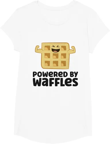 Vista 25 de Camiseta de gofres para el desayuno con diseño de gofres, Blanco, S