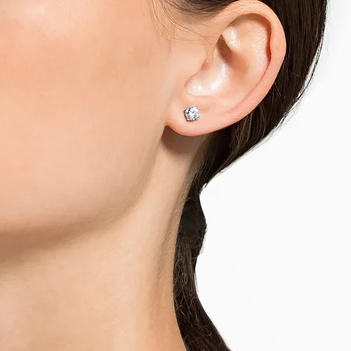 Vista 2 de Swarovski - Colección de pulseras y aretes de tenis para mujer, acabado de rodio, cristales transparentes