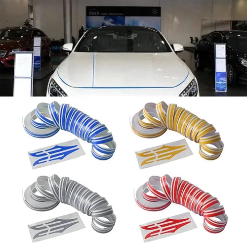 Vista 6 de Adhesivo decorativo con patrón de rayas para automóvil, antiarañazos, caravana, caravana, caravana, caravana, caravana, remolque, calcomanías