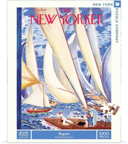 Vista 3 de New York Puzzle Company - New Yorker Regatta - Rompecabezas de 1000 piezas para adultos por Garrett Price