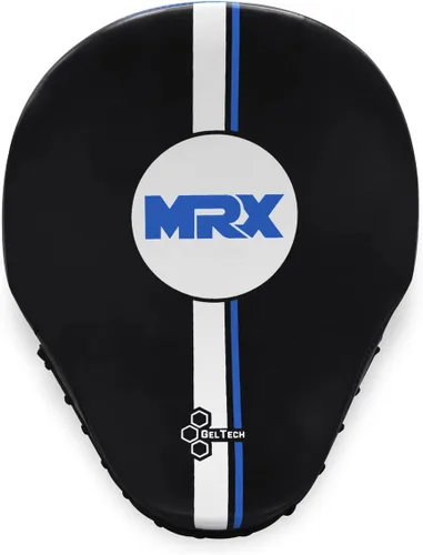 Vista 4 de MRX Gel Tech - Gancho de boxeo y almohadillas de Jab MMA Focus Guantes de entrenamiento Thai Kick Strike Shield Curvo Negro/Blanco Negro/Azul