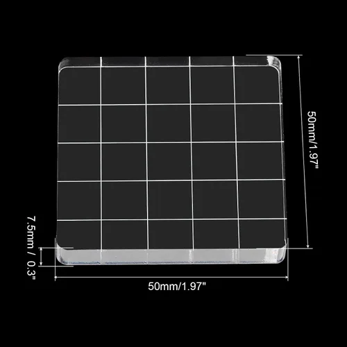 Vista 2 de PATIKIL Bloque de sello acrílico de 2 x 2 pulgadas, bloque de estampado transparente con líneas de cuadrícula, bloques de montaje decorativos