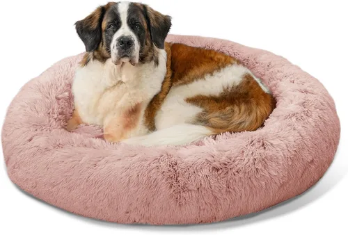 Vista 23 de Best Friends by Sheri - The Original Calming Donut - Cama calmante en forma de dona para perros y gatos - Pelo largo, azul bebé, M, 30 x 30 pulgadas