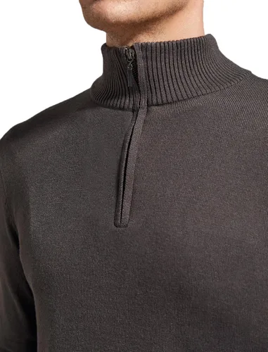 Vista 3 de Suéter de cuello alto de manga larga con cremallera de un cuarto para hombre