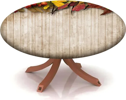 Vista 18 de Mantel redondo ajustable con patrón marítimo, borde elástico, adecuado para catering y cocina, se puede limpiar con el mantel de mesa redonda