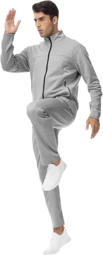 Vista 3 de YSENTO - Chándal para hombre, 2 piezas, chaqueta y pantalones, cremallera completa