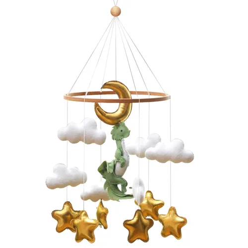 Vista 7 de Wenqik Woodland Leaf Bassinet Crib Mobile for Nursery