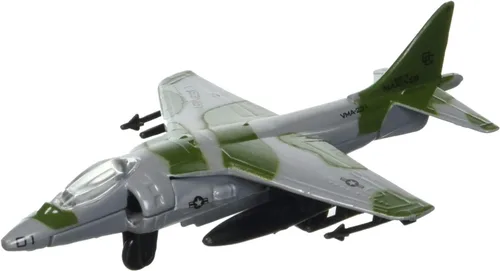 Vista 4 de Hot Wings Planes AV-8B Harrier (verde) con pista conectable plano fundido a presión