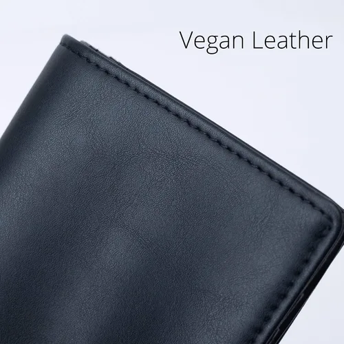 Vista 5 de Alldaily Pequeña cartera RFID para mujer, delgada, compacta, plegable, con bolsillo, mini monedero de viaje para mujer, Negro -, Compacto