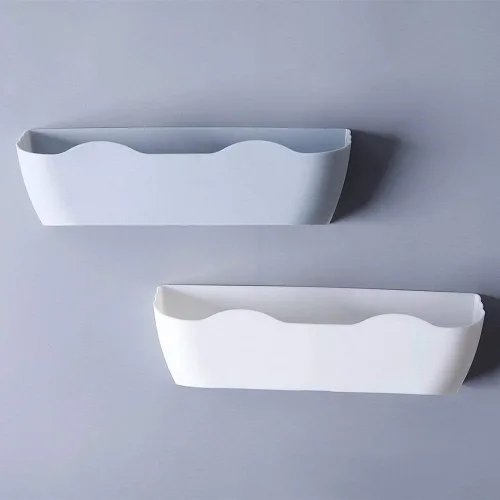 Vista 2 de Estantes para zapatos con tiras adhesivas para colgar en la pared, organizador de plástico, colgador de zapatos para puertas