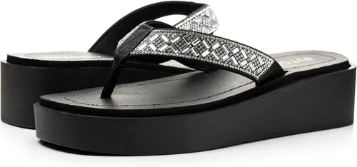 Vista 6 de FITORY Sandalias de plataforma con diamantes de imitación para mujer