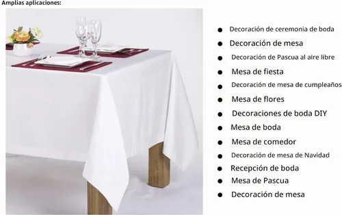Vista 2 de AK TRADING CO. Mantel rectangular de poliéster de 60 x 102 pulgadas, fabricado en Estados Unidos, resistente a las arrugas, ignífugo, duradero
