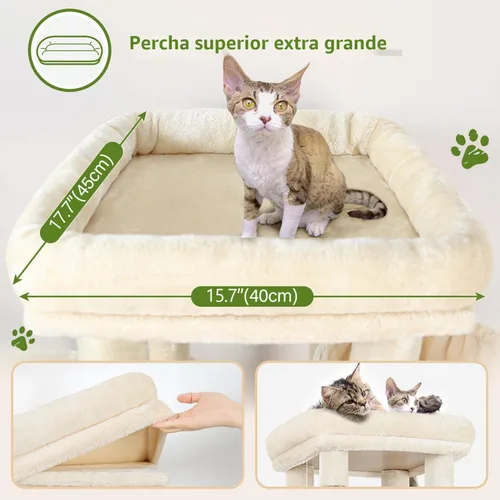 Vista 2 de Globlazer Torre de Gato para Gatos de Interior, Árboles de Gato de Alta Resistencia para Gatos Grandes Gatos Adultos Grandes Torre de Gato Maine