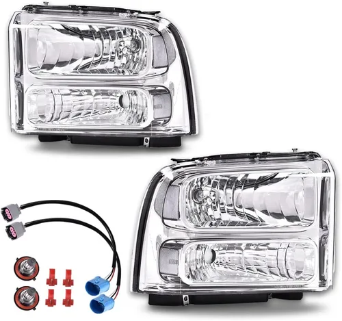 Vista 29 de G-PLUS Faros delanteros delanteros para Ford F250 F350 F450 F550 Super Duty 1999-2004; compatible con Ford Excursion 2000-2004 lente transparente
