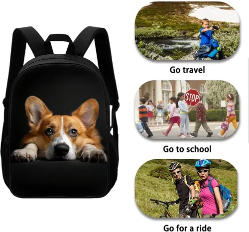 Vista 75 de HUGS IDEA Los animales frescos 3D niños escuela libro bolsa niños impresión mochilas, Baloncesto, Moderno