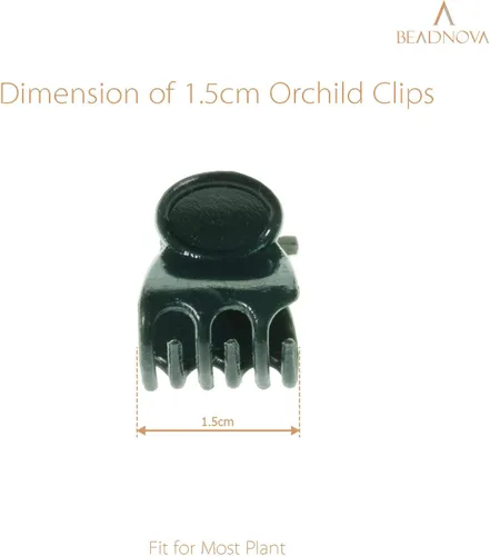 Vista 3 de BEADNOVA Clips para plantas, 100 clips para orquídeas, clips de soporte de orquídeas, clips de vid para plantas, para soporte, flores, orquídeas