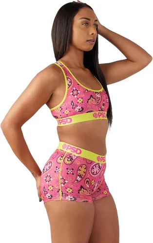Vista 3 de PSD Pantalones cortos con estampado bandana para mujer, ropa interior de cobertura completa, cómodas bragas elásticas para mujer