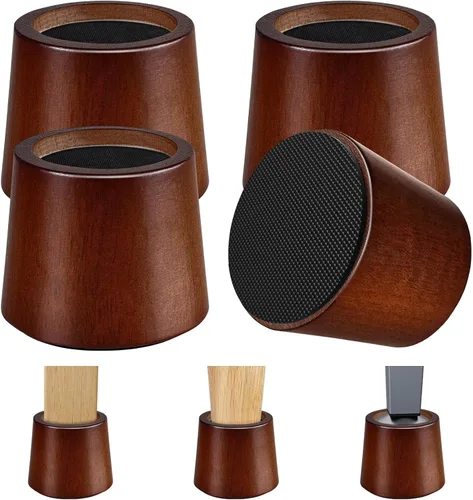 Vista 10 de Bloques de Madera para Elevar la Cama - Extensoes de Altura para Muebles de 1 Pulgada en Círculo para Sofá, Sofá Cama, Escritorio, Silla, Mesa, Base
