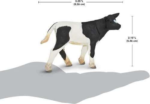 Vista 3 de Safari Ltd. Holstein Figura de ternero – Figura detallada de plástico de 3.25 pulgadas – Divertido juguete educativo para niños, niñas y niños a