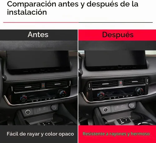 Vista 4 de XITER Marco de Cubierta de Ventilación de Aire de Consola Estilo Fibra de Carbono ABS Panel de Control Central Cubierta de Moldura de Ventilación
