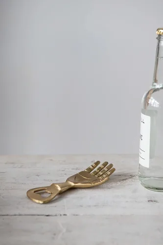 Vista 3 de Creative Co-Op Abrebotellas con diseño de mango único de latón, 5