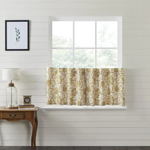 Vista 17 de VHC Brands Dorset Cortina de cenefa para ventana, floral, azul marino, 16 x 73 pulgadas