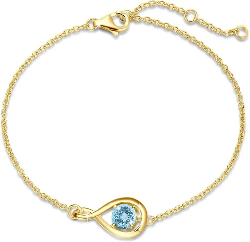Vista 19 de FANCIME 925 Sterling Silver Infinity Birthstone Bracelets for Women abr-04