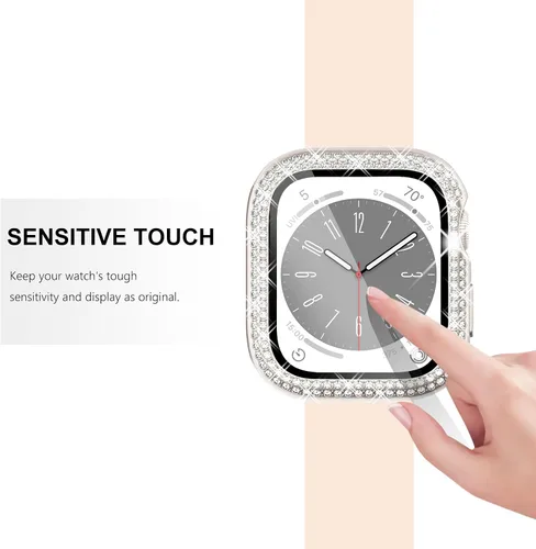 Vista 102 de Surace Bling - Carcasa con protector de pantalla para Apple Watch Series 3, 2, 1 de 1.496 pulgadas