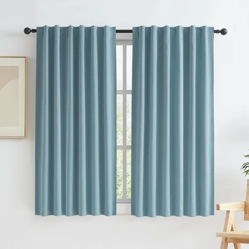 Vista 92 de KEQIAOSUOCAI - Cortinas opacas naturales de 108 pulgadas de largo, cortinas modernas con pestaña trasera, paneles plisados para sistema de cortina