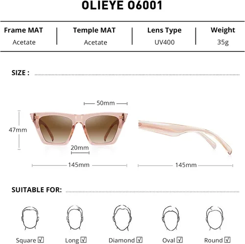 Vista 2 de Gafas de sol cuadradas vintage para mujer, diseño de ojo de gato pequeño