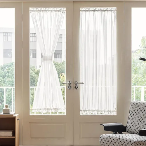 Vista 11 de Aquazolax - Cortinas transparentes para puerta y ventana gris - Cortinas con bolsillo para barra de 25 x 40 pulgadas para puertas de cristal