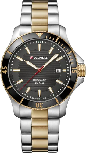Vista 5 de Wenger Reloj de cuarzo para hombre Primavera-Verano 18 01.0641.127, Negro, Pulsera