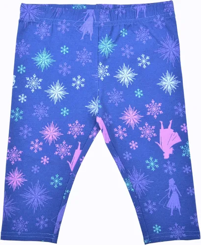 Vista 7 de Disney Frozen - Conjunto de camisetas y leggings Elsa, Anna y Olaf para niñas pequeñas y niños pequeños, color púrpuraazulgris