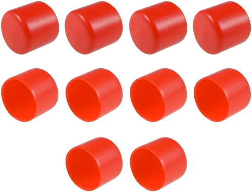 Vista 75 de uxcell 10 tapas de goma para extremos de 0.591 in de identificación, tapa de extremo redondo, protectores de rosca de tornillo, color negro
