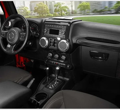 Vista 6 de RT-TCZ para Jeep JK Kit de Ajuste Interior Negro, Funda de Panel de Consola Central para Tablero para Jeep Wrangler JK JKU 2011-2017 Accesorios