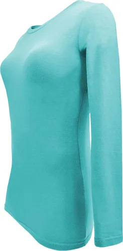Vista 47 de Natural Uniforms Camiseta Under Scrub para mujer, cuello redondo, manga larga, paquete de 3, paquete múltiple de 3