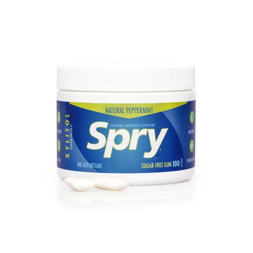 Vista 5 de Spry Natural - Chicle de xilitol con sabor a menta, 100 unidades, paquete de 2