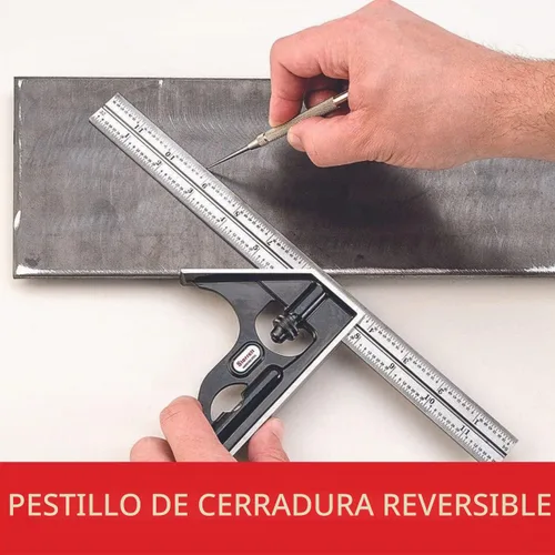 Vista 6 de Starrett Cuadrado combinado de acero con cabeza cuadrada, longitud de hoja