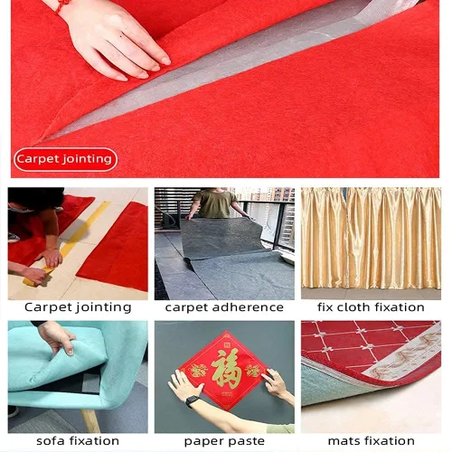 Vista 7 de Qujianwei - Cinta adhesiva de doble cara para alfombra 2 pulgadas x 21.9 yardas, adecuado para suelos de azulejos, alfombras, decoración de pasta