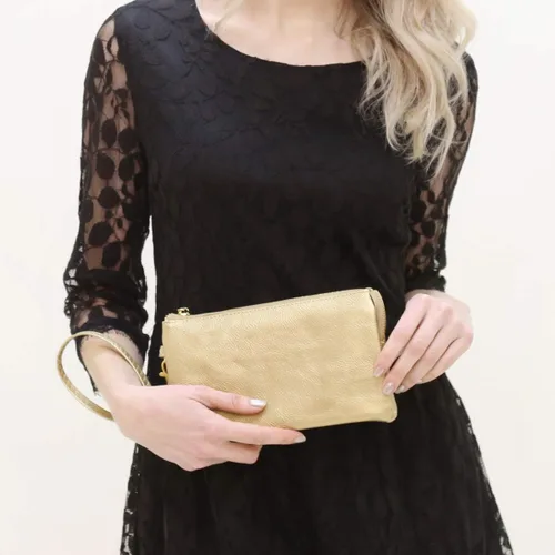 Vista 2 de RIAH FASHION Cartera convertible de cuero vegano para bolso de mano Bolso pequeño para teléfonoranuras para tarjetas y muñeca desmontablebandolera