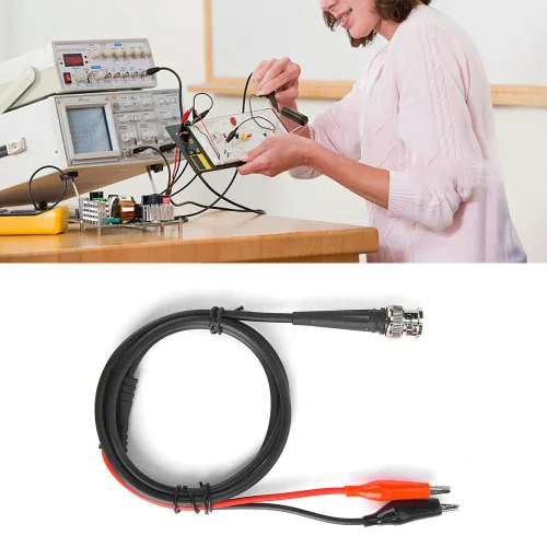 Vista 2 de Cable coaxial con clip BNC, generador de señal de función, accesorios de línea de prueba, 35.4 in, 50 Ω para generador de señal