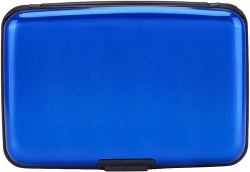Vista 15 de ELFISH Protector de tarjeta de crédito con bloqueo RFID, funda de aluminio para identificación, tarjeteros rígidos, cartera de metal para hombres