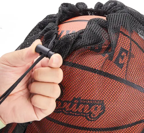 Vista 5 de Bolsa de malla con cordón de alta calidad: organiza, almacena y transporta tu equipo deportivo de baloncesto, voleibol, béisbol, natación