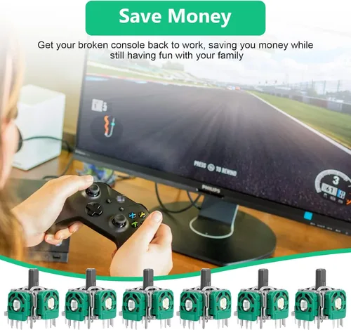 Vista 5 de EEEKit Joystick analógico de repuesto, paquete de 6 unidades de joystick analógico 3D para mandos de mando, módulo de sensor analógico de eje