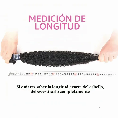 Vista 6 de Amella Paquetes de cabello humano rizado birmano con extremo en espiral de 14 pulgadas, 3C4A, 100% sin procesar, virgen, birmano, extensiones