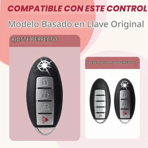 Vista 2 de Joilery Funda para llavero para Nissan Rogue Altima Accesorios, Compatible con llave de 4 botones, Carcasa protectora de TPU para Sentra, Murano